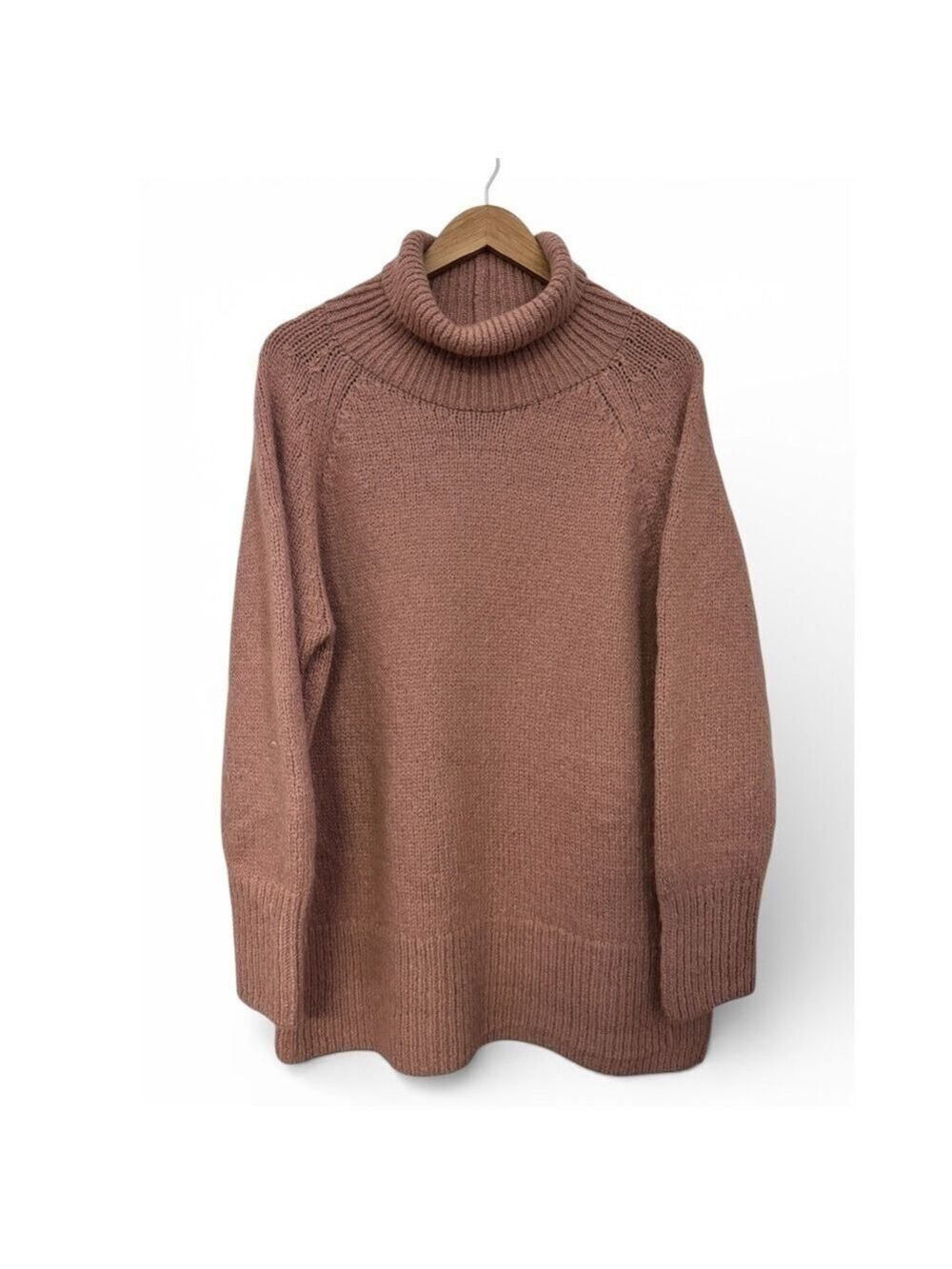 Babaton Alpaca Oversized Turtleneck Sweater Blush